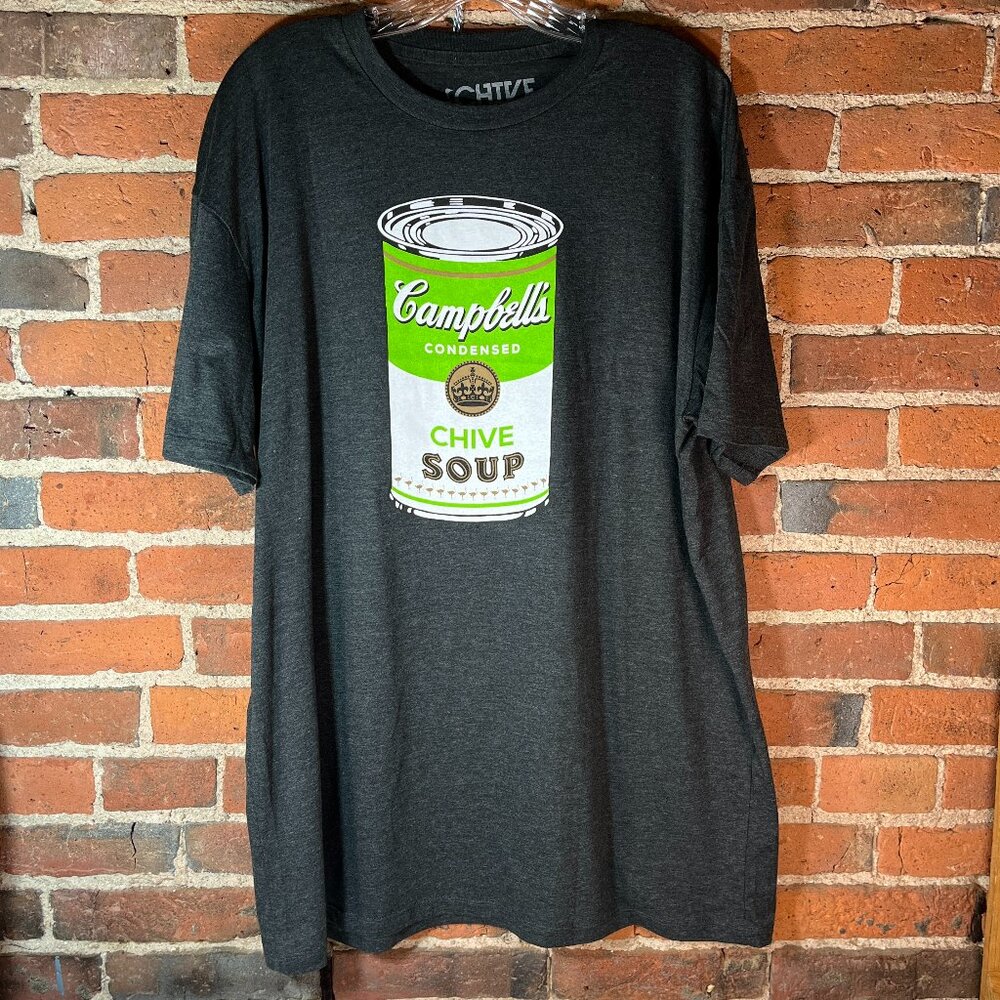 The Chive Campbells Soup Parody Graphic Tee XXL Dark Gray Unisex